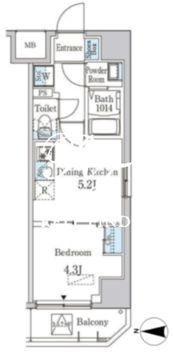 グランパセオ清澄白河 804 間取り図