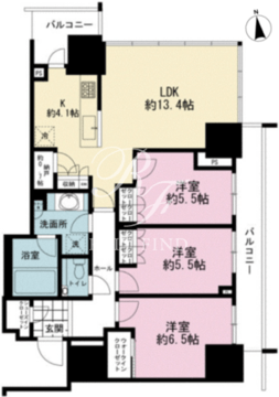 ブランズタワー芝浦 2209 間取り図