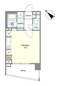 テラス八丁堀 402 間取り図