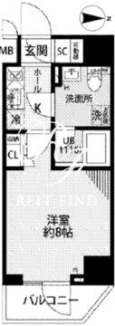 プレール・ドゥーク住吉4 401 間取り図