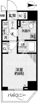 プレール・ドゥーク住吉4 801 間取り図