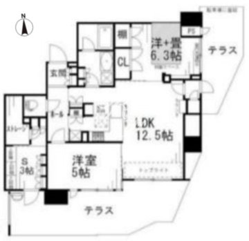 アトラス南麻布 102 間取り図