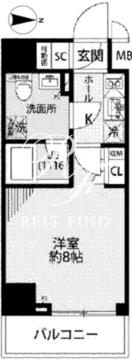プレール・ドゥーク住吉4 1202 間取り図