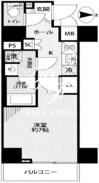 プレール・ドゥーク住吉4 803 間取り図