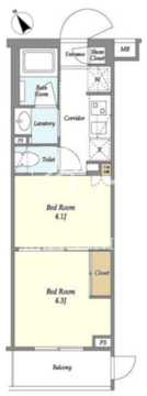 フレシア経堂 108 間取り図