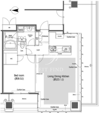 品川グラスレジデンス 1108 間取り図