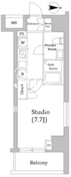 ジェノヴィア東日本橋駅前グリーンヴェール 802 間取り図