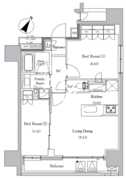 プライマルイプセ池尻大橋 501 間取り図