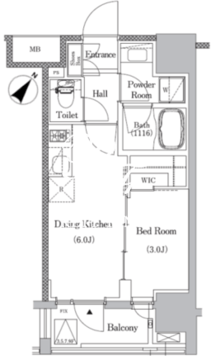 プライマルイプセ池尻大橋 602 間取り図