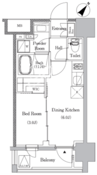 プライマルイプセ池尻大橋 304 間取り図