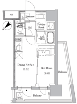プライマルイプセ池尻大橋 706 間取り図