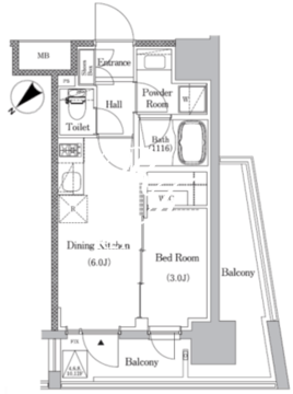 プライマルイプセ池尻大橋 1104 間取り図