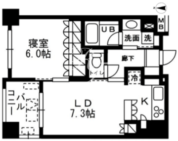 レジディア日本橋浜町 505 間取り図