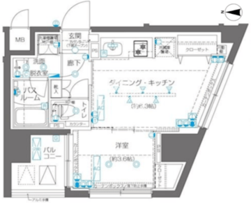 ズーム高田馬場 409 間取り図