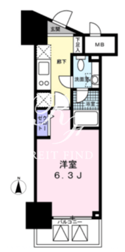 レジディア高輪桂坂 302 間取り図