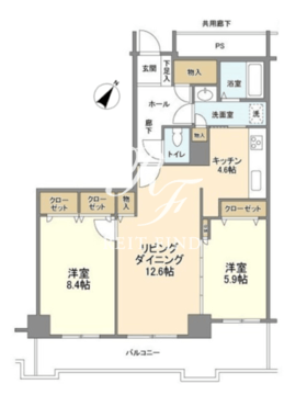 トルナーレ日本橋浜町 4108 間取り図