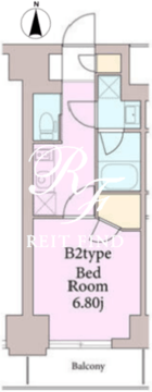 リージア曙橋 703 間取り図