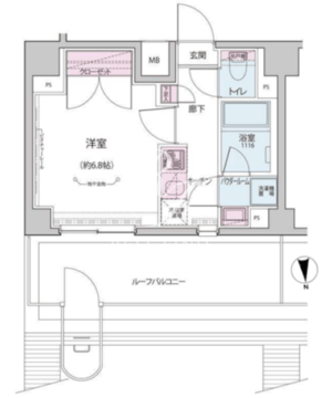 オルタナ神楽坂 2-607 間取り図