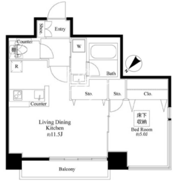 ルジェンテ・リベル日本橋濱町 401 間取り図