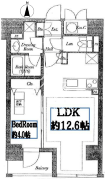 ルジェンテ・リベル日本橋濱町 605 間取り図