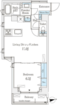 THE VERLUX TAKANAWA 304 間取り図