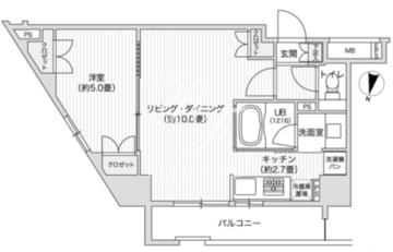 レジディア笹塚2 610 間取り図