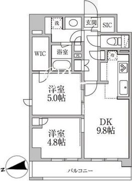 レジディア新御徒町2 1105 間取り図