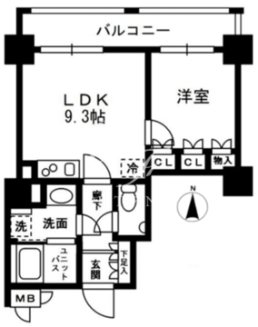 レジディア中落合 A101 間取り図