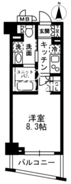 レジディア中落合 A407 間取り図