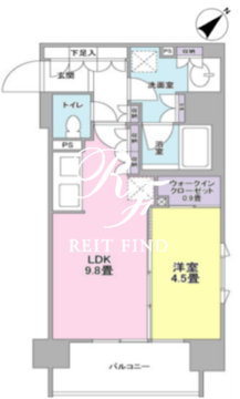 クローバー神田紺屋町 1104 間取り図