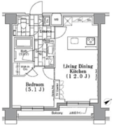 ワンルーフフラット月島 802 間取り図