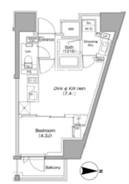 ザ・パークハビオ南大井 302 間取り図
