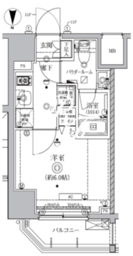 クオリタス南大井 604 間取り図