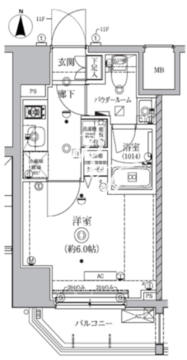 クオリタス南大井 305 間取り図