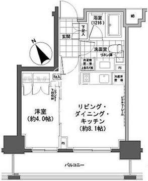 パークハビオ人形町 905 間取り図