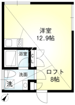 プリズムコート月島 202 間取り図