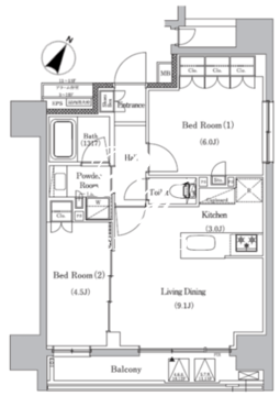 プライマルイプセ池尻大橋 301 間取り図