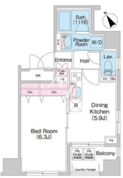 コンフォリア銀座イースト弐番館 1101 間取り図
