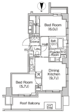 コンフォリア市谷薬王寺 405 間取り図