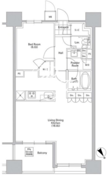 コンフォリア渋谷ウエスト 1404 間取り図