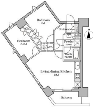 レジディア三軒茶屋 302 間取り図