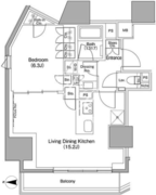 ザ・パークハビオ麻布十番 1002 間取り図