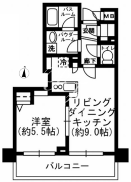 レジディア神田東 504 間取り図