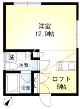 プリズムコート月島 402 間取り図
