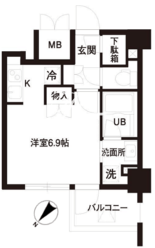 レジディア白金高輪 702 間取り図