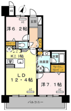 ロイヤルパークス豊洲 734 間取り図