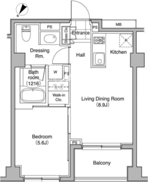 コートレアル三田綱町 302 間取り図