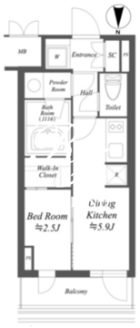 アイフラット文京本駒込 704 間取り図