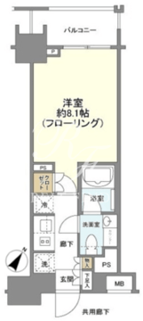 クレヴィア新宿若松町 405 間取り図