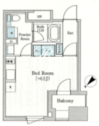 バウスフラッツ日本橋浜町 404 間取り図